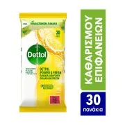 DETTOL Power & Fresh Πανάκια Καθαρισμού Πολλαπλών Χρήσεων Λεμόνι 30τεμ
