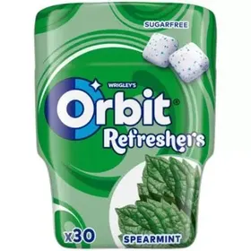 Τσίχλες ORBIT refreshers δυόσμος μπουκάλι 67γρ.