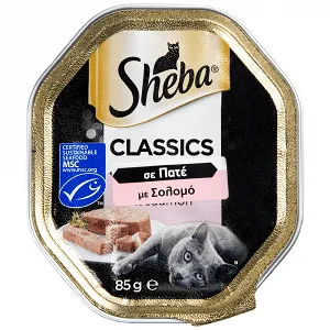 Sheba Δισκάκι Γάτας Πατέ Με Σολωμό 85gr