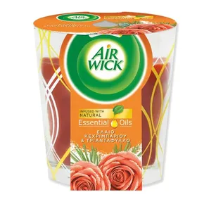 AIRWICK Essential Oils Αρωματικό Κερί Έλαιο Κεχριμπαριού & Τριαντάφυλλο 1 τεμ.