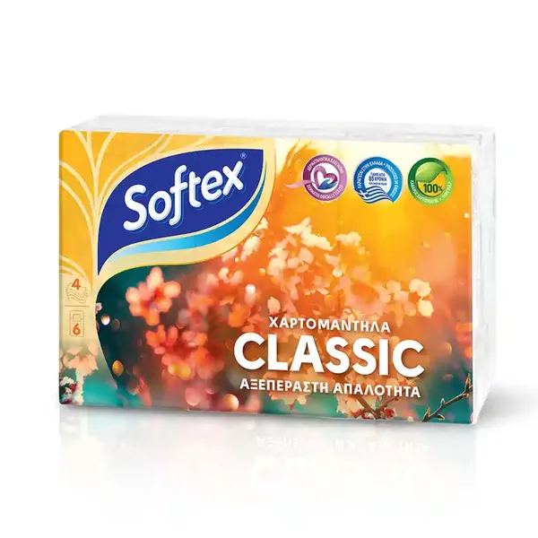 SOFTEX χαρτομάντιλα τσέπης σετ 6 τεμαχίων 134γρ.