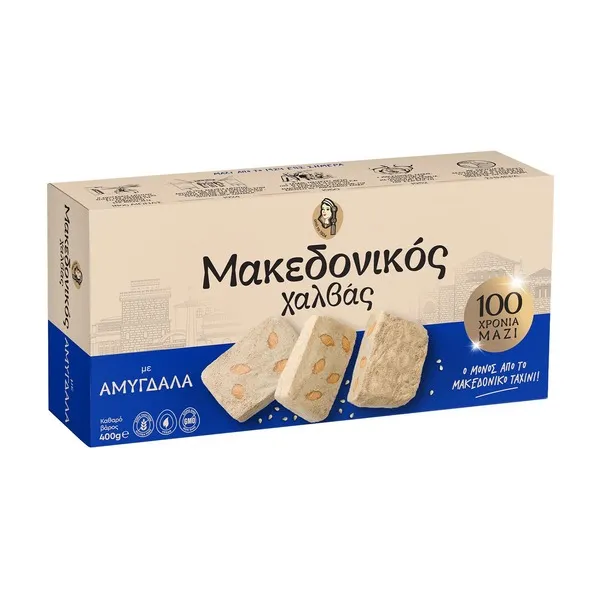 Χαλβάς ΜΑΚΕΔΟΝΙΚΟΣ με Αμύγδαλα Vegan Χωρίς γλουτένη 400g