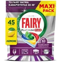 FAIRY Κάψουλες Πλυντηρίου Πιάτων Platinum Plus Miracle Λεμόνι 45 Τεμάχια