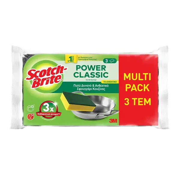 Scotch-Brite Σφουγγαράκι Κουζίνας Πράσινο Κλασικό 3τεμ.