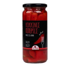 Πιπεριές κόκκινες ψητές ΕΔΕΜ στρ.β. 350γρ. κ.β. 450γρ.