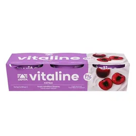 Επιδόρπιο Γιαουρτιού Vitaline Κεράσι 0% λιπαρά Δέλτα 3x180 g