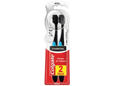 Colgate Οδοντόβουρτσα 360 Black Μέτρια 2τεμ.
