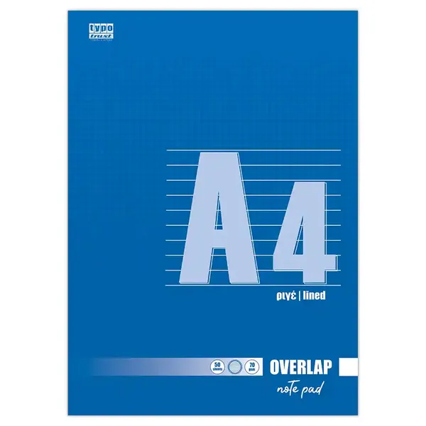 Typotrust Overlap Μπλοκ Ριγέ Α4 50 Φύλλων 1 τεμ