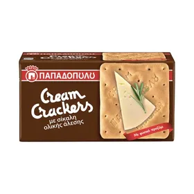 CREAM CRACKERS Σίτου 140g, Σίκαλης Ολικής Άλεσης 175g, Χωρίς Ζάχαρη 165g