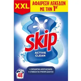 σκόνη ρούχων 48μεζ 3120γρ / υγρό 52μεζ 2340ml