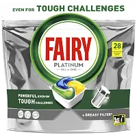 Fairy Platinum Κάψουλες Πλυντηρίου Πιάτων Λεμόνι - 28 Κάψουλες