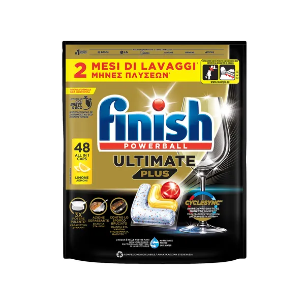 Ultimate Plus Κάψουλες Πλυντ. Πιάτων με Άρωμα Λεμόνι 22τεμ.