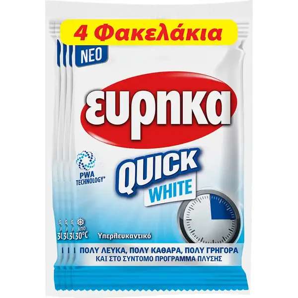 Εύρηκα Quick White Λευκαντικό Σκόνη 4x50γρ.