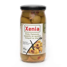 Xenia Ελιές Πράσινες Γεμιστές Με Πιπεριά Σε Άλμη 355γρ.