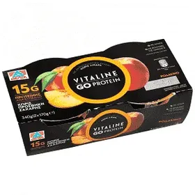 Vitaline Go Protein Επιδόρπιο Γιαουρτιού 0% Ροδάκινο 2x170g