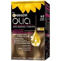 Garnier Olia Βαφή Μαλλιών Χωρίς Αμμωνία Ν6.0 Ξανθό Σκούρο 50ml