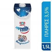 Γάλα Υψηλής Θερμικής Επεξεργασίας μμμMilk Οικογενειακό 3,5% λιπαρά Δέλτα 1,5lt