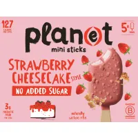 Παγωτό Cheesecake Φράουλα Χωρίς Ζάχαρη Planet 5x55 ml