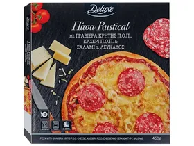 DELUXE Πίτσα με γραβ.,κασέ.κ.σαλ.τυπ.Λευκ. 450 g