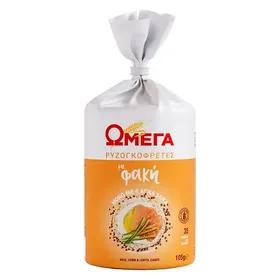 Ωμέγα Ρυζoγκοφρέτα Με Φακή Χωρίς Γλουτένη 105γρ.
