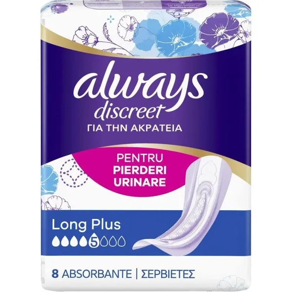 Σερβιέτες για την Ακράτεια Plus Long Always Discreet...