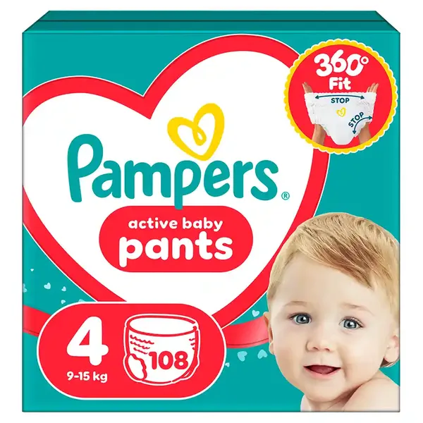Pampers Pants Πάνες Βρακάκι No4 (9-15kg.) Mega Pack 108τεμ.