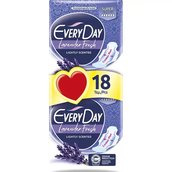 EVERYDAY Lavender Fresh Σερβιέτες Ultra Plus Super 18τεμ