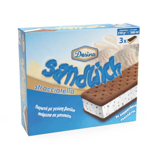 sandwich stracciatella παγωτό 120ml 3τεμ