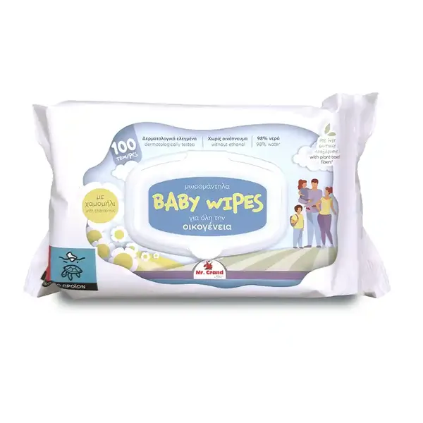 MrGrand Μωρομάντηλα Με Καπάκι Family Pack 100τεμ.