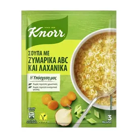 KNORR Σούπα με Ζυμαρικά ABC & Λαχανικά Vegan 82g