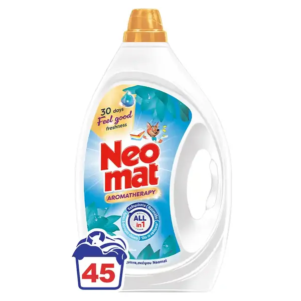 Neomat Aromatherapy Υγρό Απορρυπαντικό Πλυντηρίου Ρούχων Λωτός Του Μπαλί Feel Good Blue 45mez. 2,025lt.