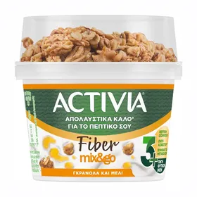 ACTIVIA Fiber Mix&Go Επιδόρπιο Γιαουρτιού & Γκρανόλα με Μέλι 165g