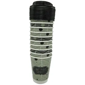 ποτήρι χάρτινο διπλότοιχο 12oz με καπάκι (10τεμ.)