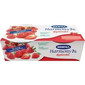 Επιδόρπιο Γιαουρτιού Harmony 1% λιπαρά Φράουλα Μεβγάλ 2x170g