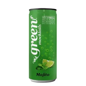 Green Mocktails Mojito Με Στέβια Χωρίς Ζάχαρη 330ml.