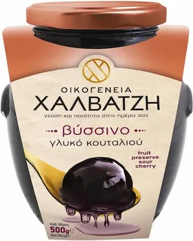 ΟΙΚΟΓΕΝΕΙΑ ΧΑΛΒΑΤΖΗ γλυκό κουταλιού βύσσινο 500γρ. + ΔΩΡΟ παγωτό ΕΛΟΜΑΣ 950γρ.