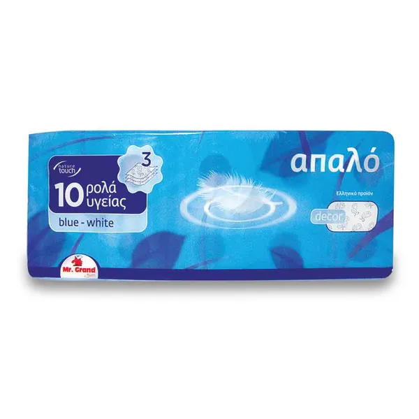MrGrand Χαρτί Υγείας Blue White 3Φύλλων 1300γρ. 10τεμ.