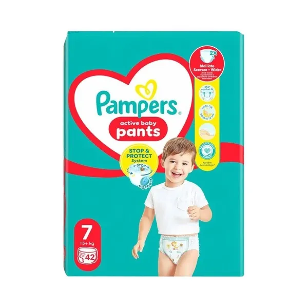 PAMPERS Pants Παιδικές Πάνες Βρακάκια, Active Baby No7 15+kg 38τεμ.