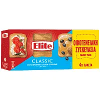 Elite Φρυγανιές Σίτου Χωρίς Αλάτι & Ζάχαρη Οικογενειακή Συσκευασία 500gr