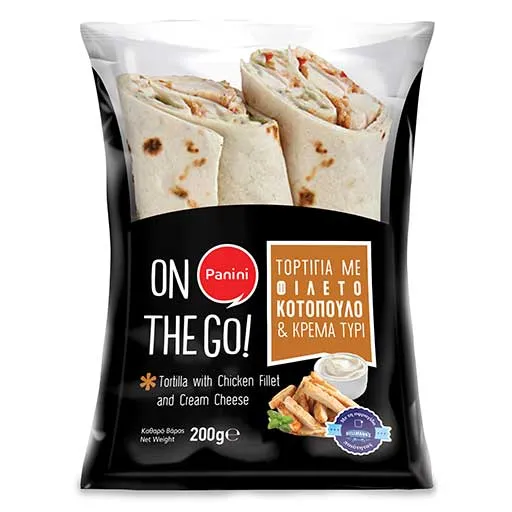 Panini Tortilla Με Κοτόπουλο Καλαμπόκι Κρέμα Τυρί Και Σως 200γρ.