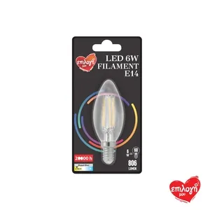 ΕΠΙΛΟΓΗ ΜΟΥ Κερί Filament E14 60W 2700K Λάμπα Led 1 Τεμάχιο