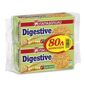 DIGESTIVE Χωρίς Ζάχαρη (2x250g)x12