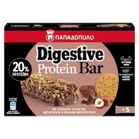 ΠΑΠΑΔΟΠΟΥΛΟΥ Μπάρες Δημητριακών Digestive High Protein Σοκολάτα 5x28g