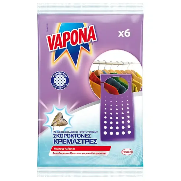 VAPONA σκοροκτόνες κρεμάστρες 6τεμ.