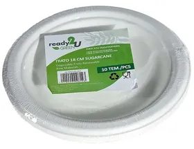 green πιάτο από ζαχαροκάλαμο Φ18cm (10τεμ.)