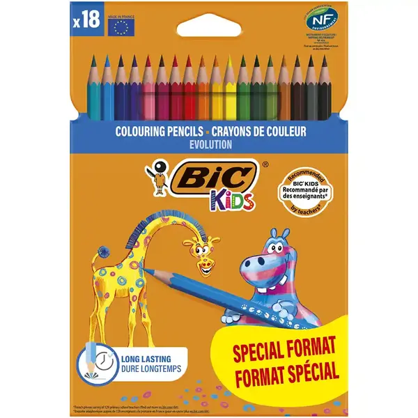Bic Kids Evolution Special Format Μολύβια Ζωγραφικής 18τεμ.