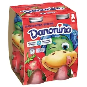 DANONINO Ρόφημα Γιαουρτιού Φράουλα 4x100g