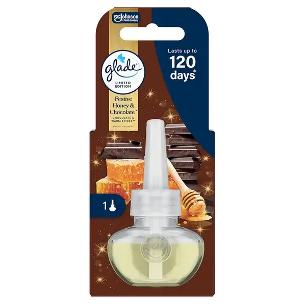 Glade Festive Αρωματικό Χώρου Ανταλλακτικό Ηλεκτρικής Συσκευής Honey & Chocolate 20ml.