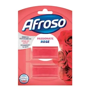 AFROSO Καθαριστικό Block Τουαλέτας Passionate Rose 2x40g