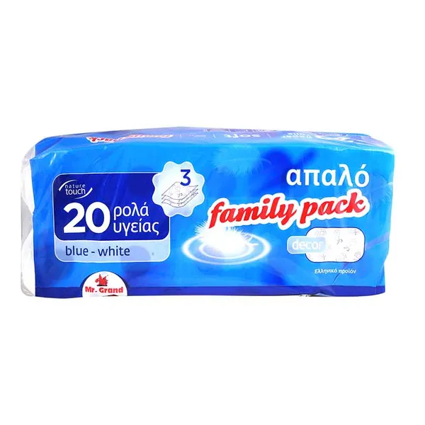 MrGrand Χαρτί Υγείας Blue White 3Φύλλων 20τεμ. x 100γρ.